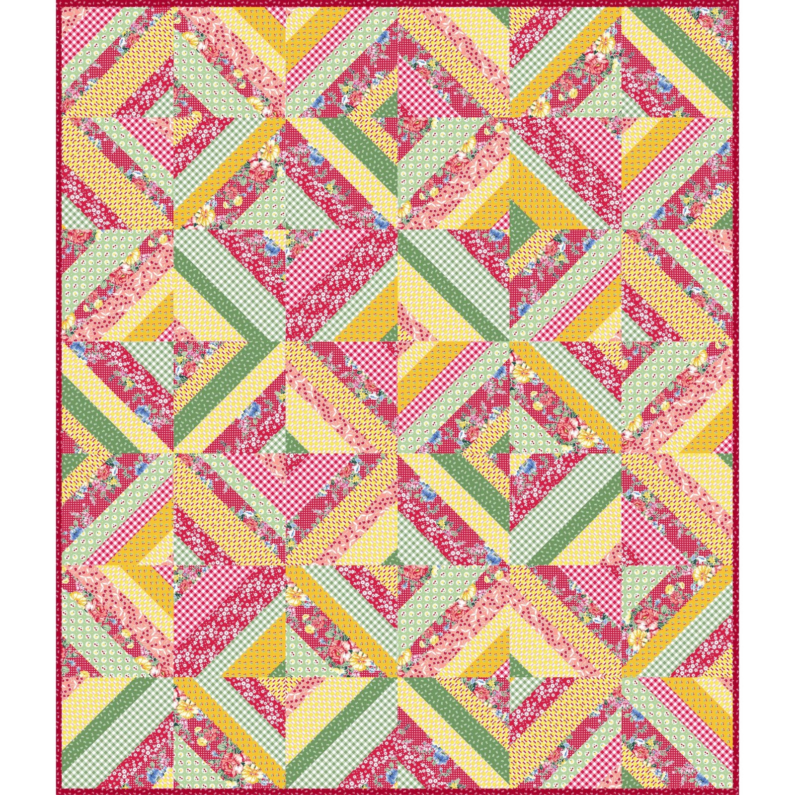CHERRY LEMONADE PICNIC QUILT KIT RED (PINK)