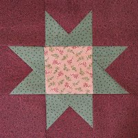 Pieced Start Block from Cluck Cluck Sew Twinkle pattern using scrap fabrics