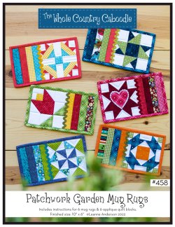 The Whole Country Caboodle patchwork mug rug pattern for quilters to make