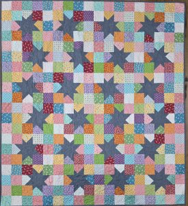 Lori Holt Scrappy quilt with stars from Doug Leko patterns