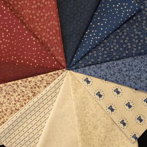 patriotic fat quarter bundle with twelve fat quarters from Liberty Island collection from Marcus Fabrics