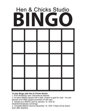 Bingo challenge for 2026 for your creative projects