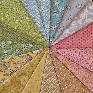 Henry Glass Fabrics Kim Diehl Love Struck Fat Quarter bundle featuring 16 fat quarters from the fabric collection