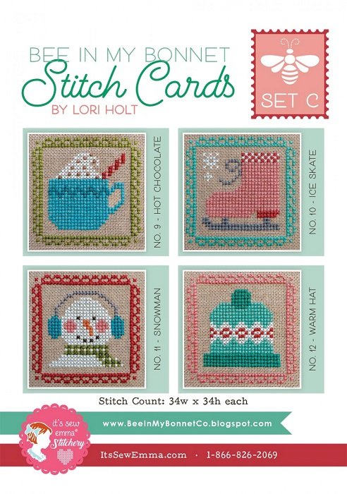 Bee In My Bonnet Cross Stitch Cards Set C By Lori Holt For It s Sew 