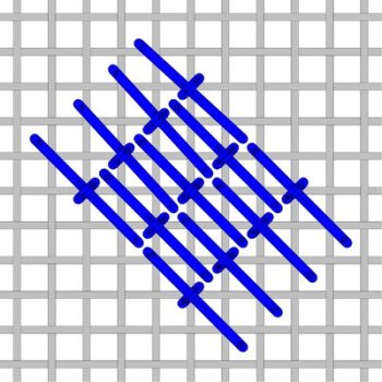 Diagonal Roumanian needlepoint stitch to the left