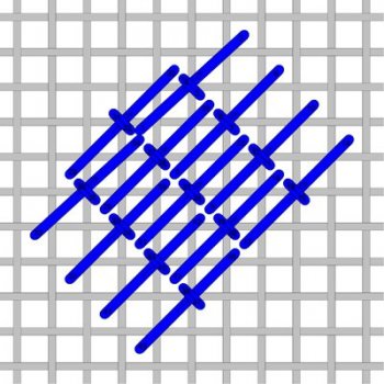 Diagonal Roumanian needlepoint stitch to the right