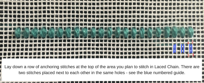 laced chain needlepoint stitch how to