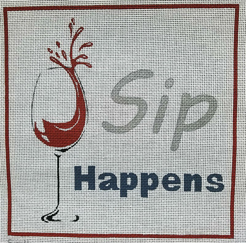sip happens handpainted needlepoint