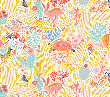 90274-11 Beige Multi Landscape Prickly Pear by Emily Taylor Figo