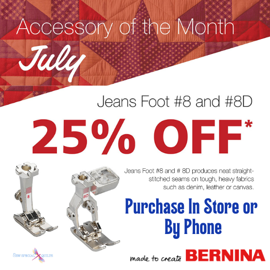 july 2025 BERNINA FOOT OF THE MONTH