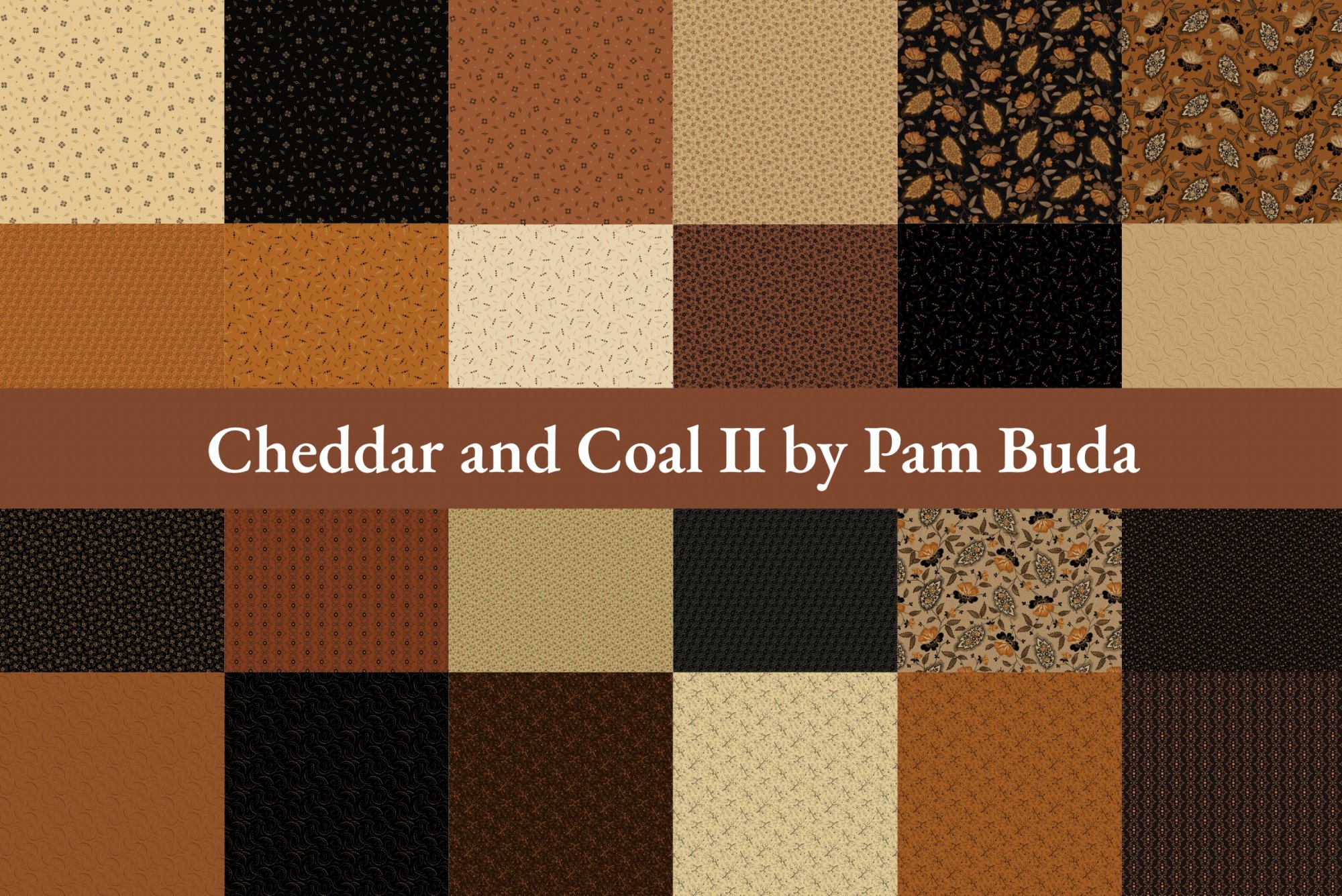 A fat quarter bundle of Cheddar and Coal II