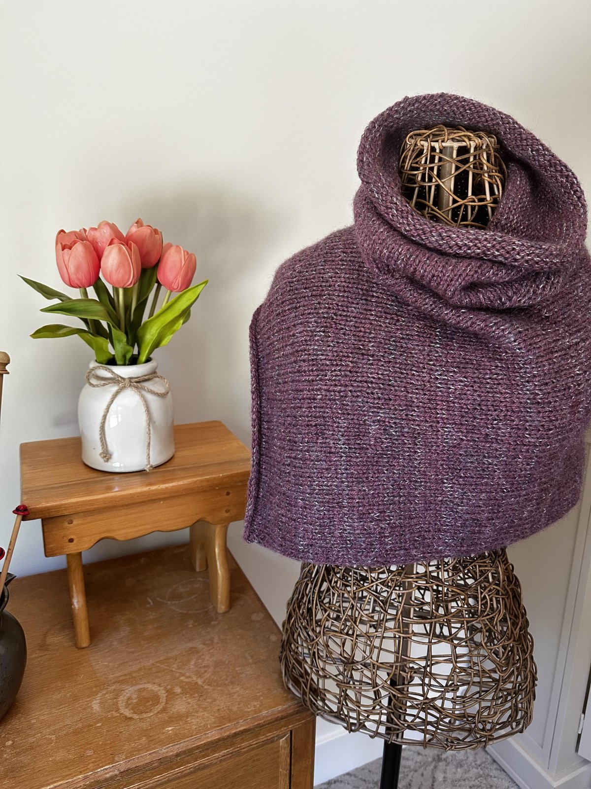 Two Point Cowl in Winterburn Aran and Dulce