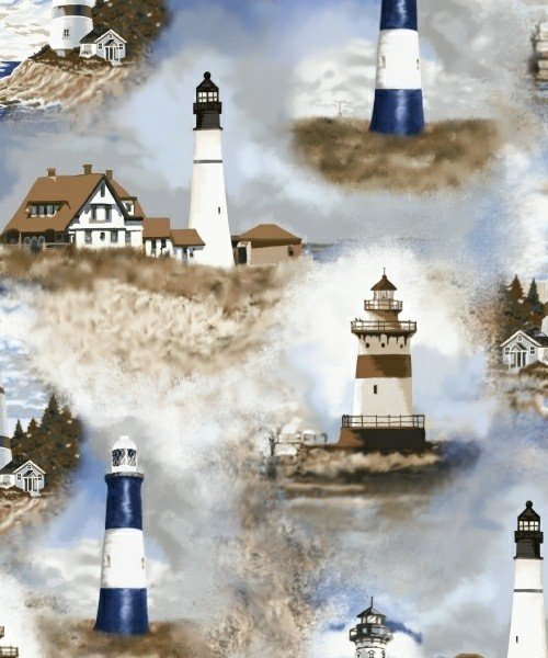 BT-Winterfleece 31773-X Lighthouses 60'' wide 100% Polyester