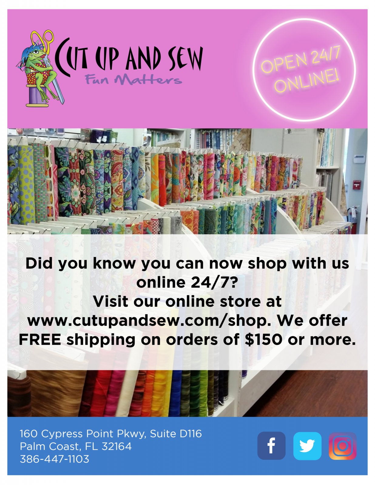 Cut Up And Sew Quilt Shop Palm Coast, Florida