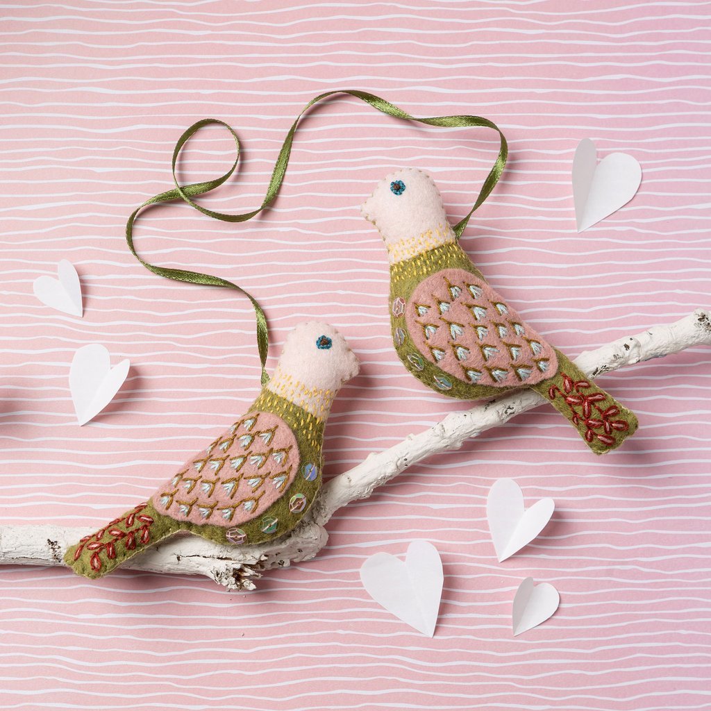Love Birds Wool Mix Felt Craft Kit