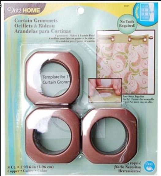 44391 Dritz 1 3 8 Curtain Grommets Matte Copper Square 8 Per Set