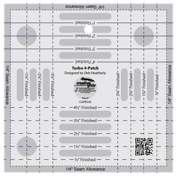 Creative Grids Turbo 4-Patch Tool Quilting Ruler Template cgrDH3
