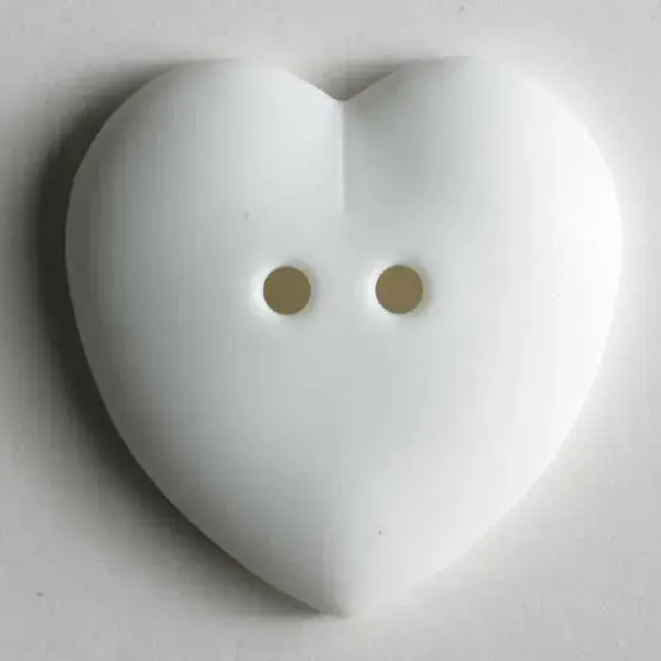 Dill Button 122410 Color Quilting 15mm / 0.6in Heart White