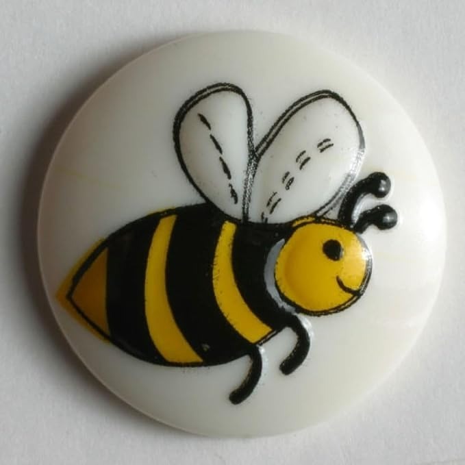 Dill Button 231384 Color 11 18mm / 0.71in Bumble Bee White