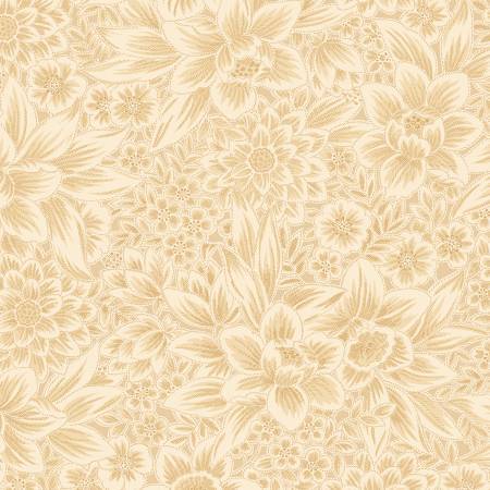 Marcus 108 Premium Quilt Backs Leaves R361014D X-Wide Cream - 1 2/3 yards