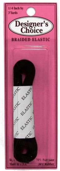 Designer's Choice Latex Free 1/4 Elastic - Black - The Sewing Place