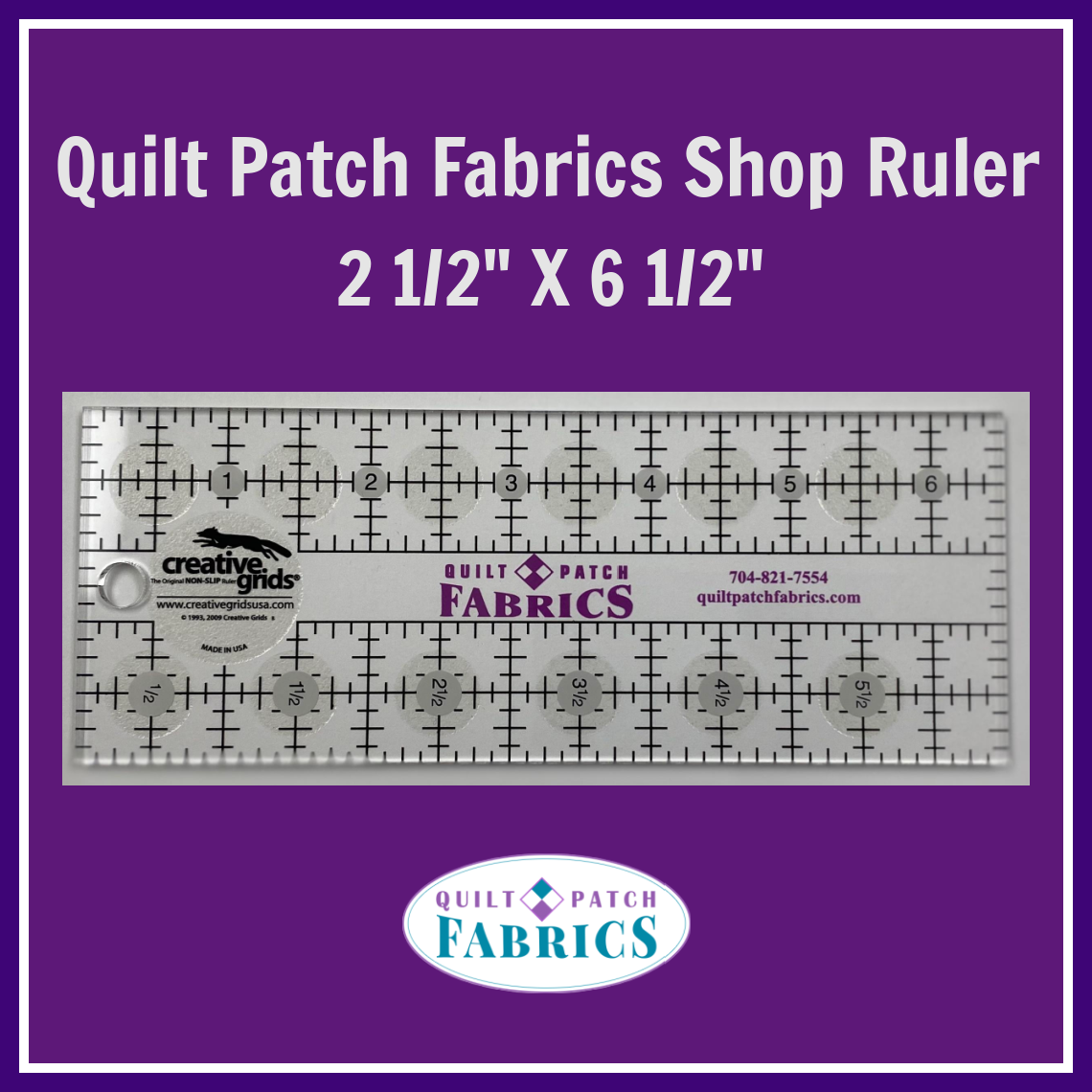 CREATIVE GRIDS QPF SHOP RULER CGRSHOP 2.5 x 6.5