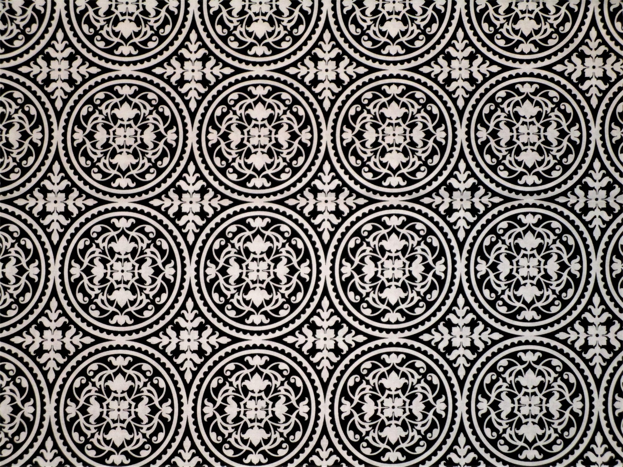 White Medallions on Black 154