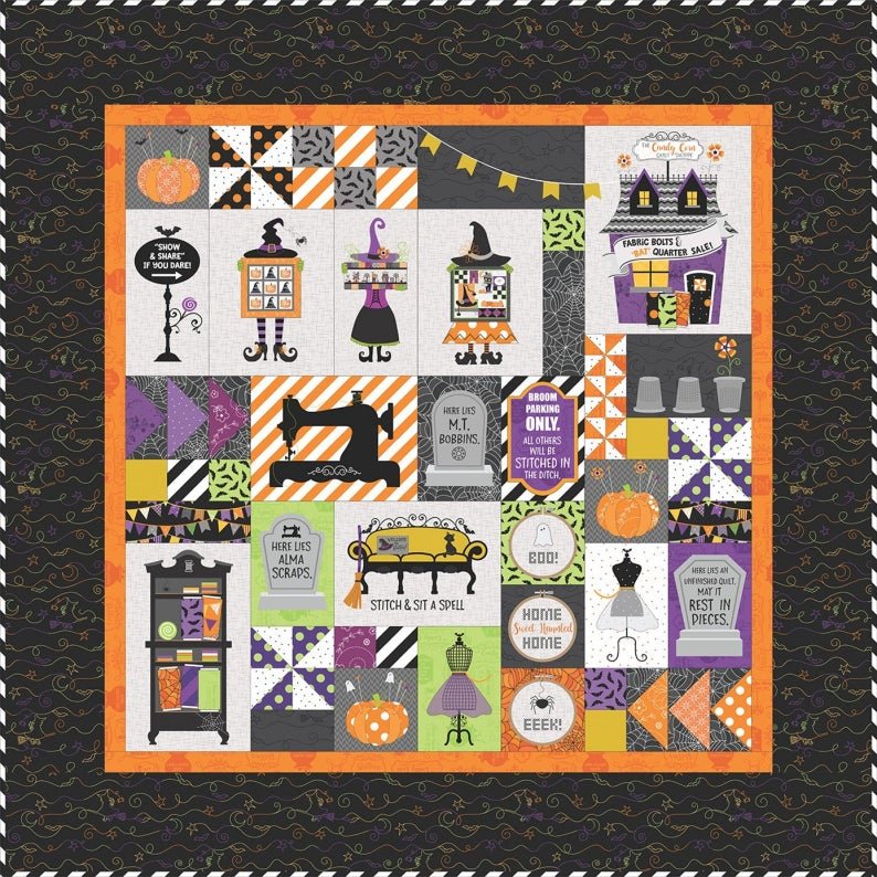 PREORDER Kimberbell Hometown Halloween Candy Corn Quilt Shoppe Quilt
