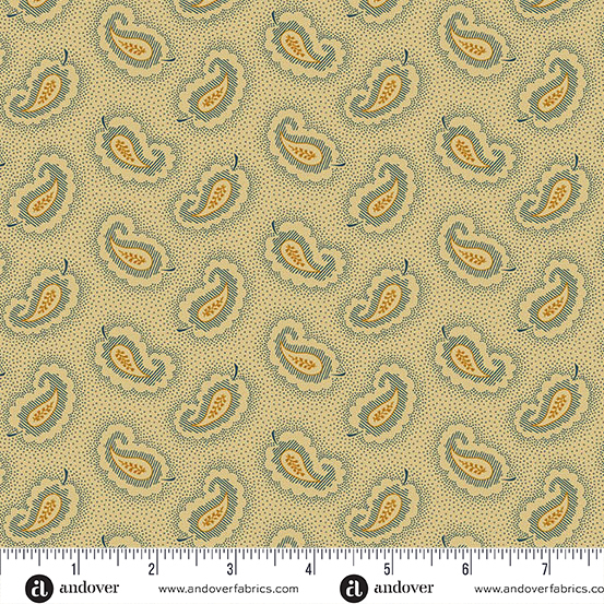 Carolina A-5314-B Blue Paisley by Jo Morton for Andover Fabrics
