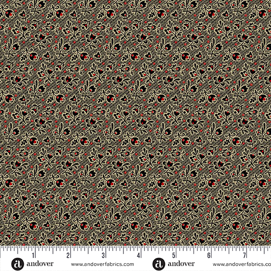 Carolina A-5317-K Black Budding Beauty by Jo Morton for Andover Fabrics