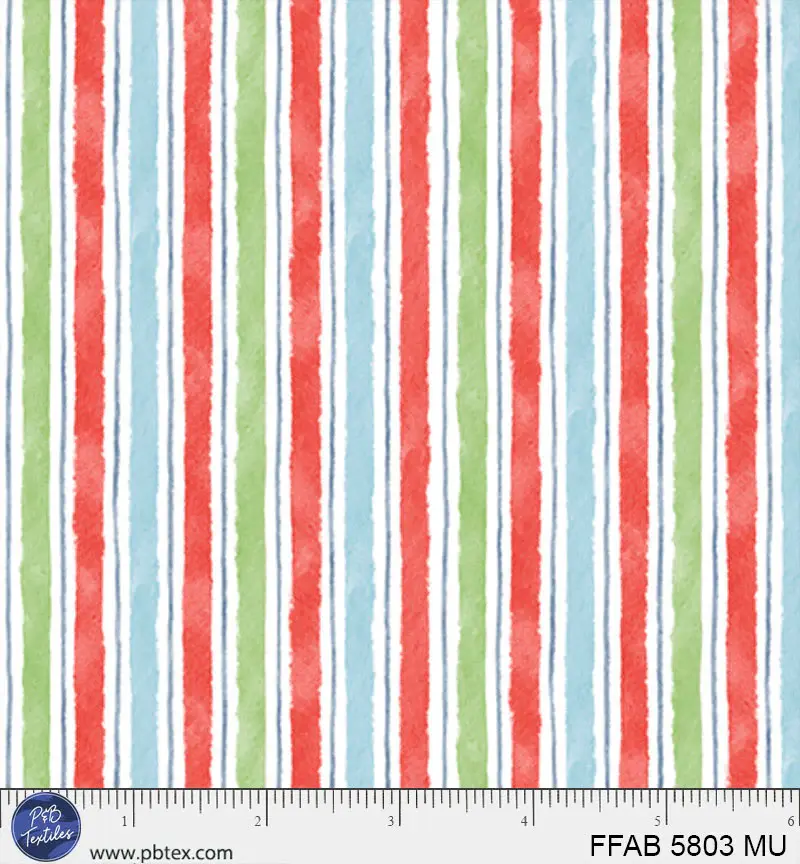 Frost & Fable 5803-MU Christmas Stripe by Leslie Trimbach for P&B Textiles