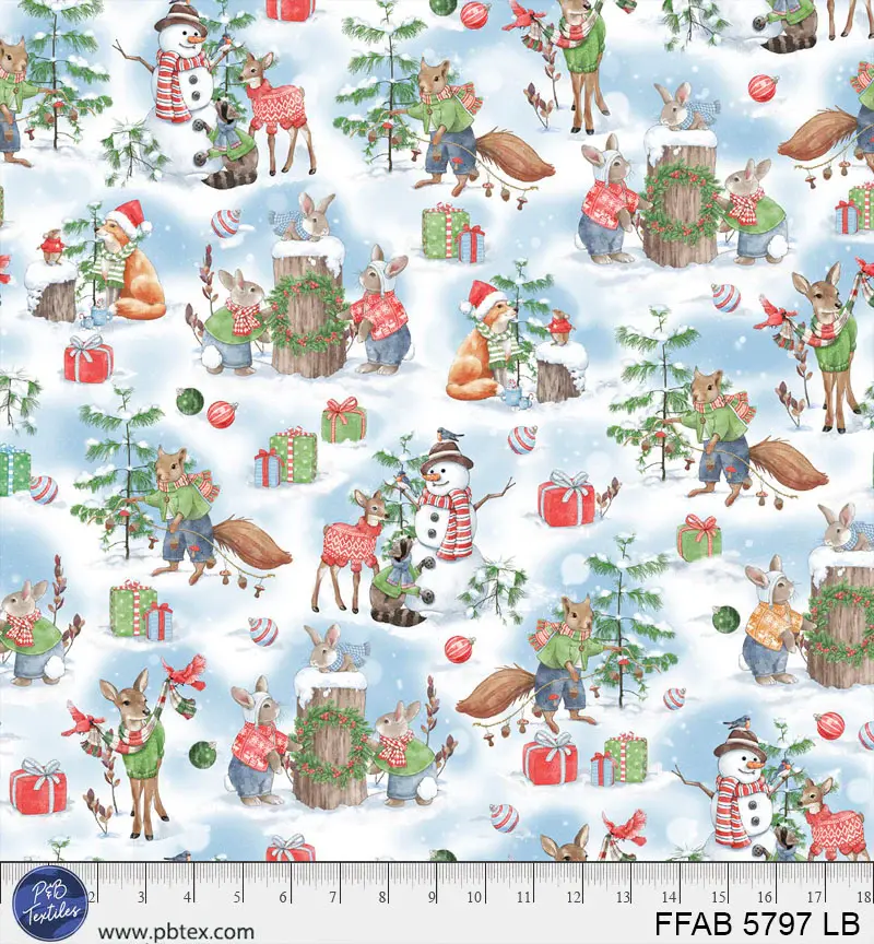 Frost & Fable 5797-LB Festive Scenic by Leslie Trimbach for P&B Textiles