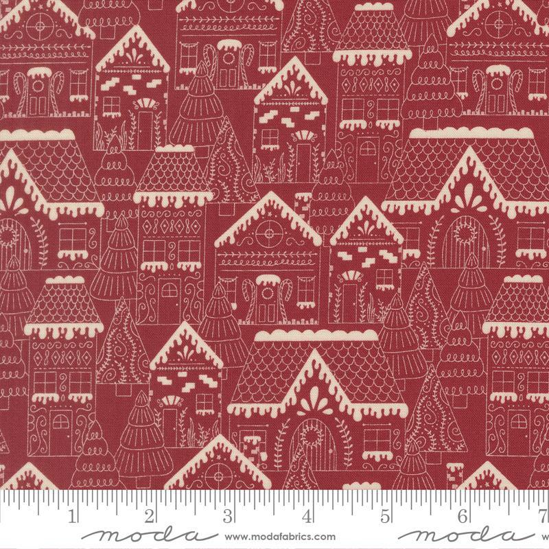 Gingerbread Lane 26150-18 Cranberry Houses by Kiley's Quilt Room for Moda