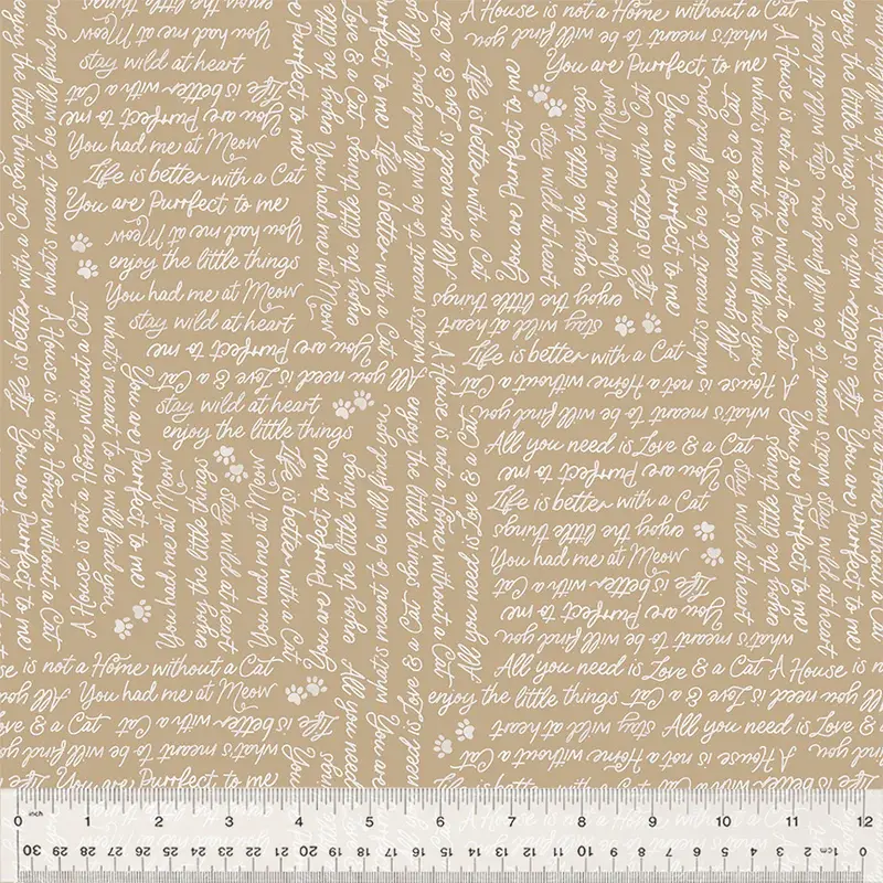 Petal and Purr 54592-2 Taupe You Had Me At Meow by Whistler Studios for Windham