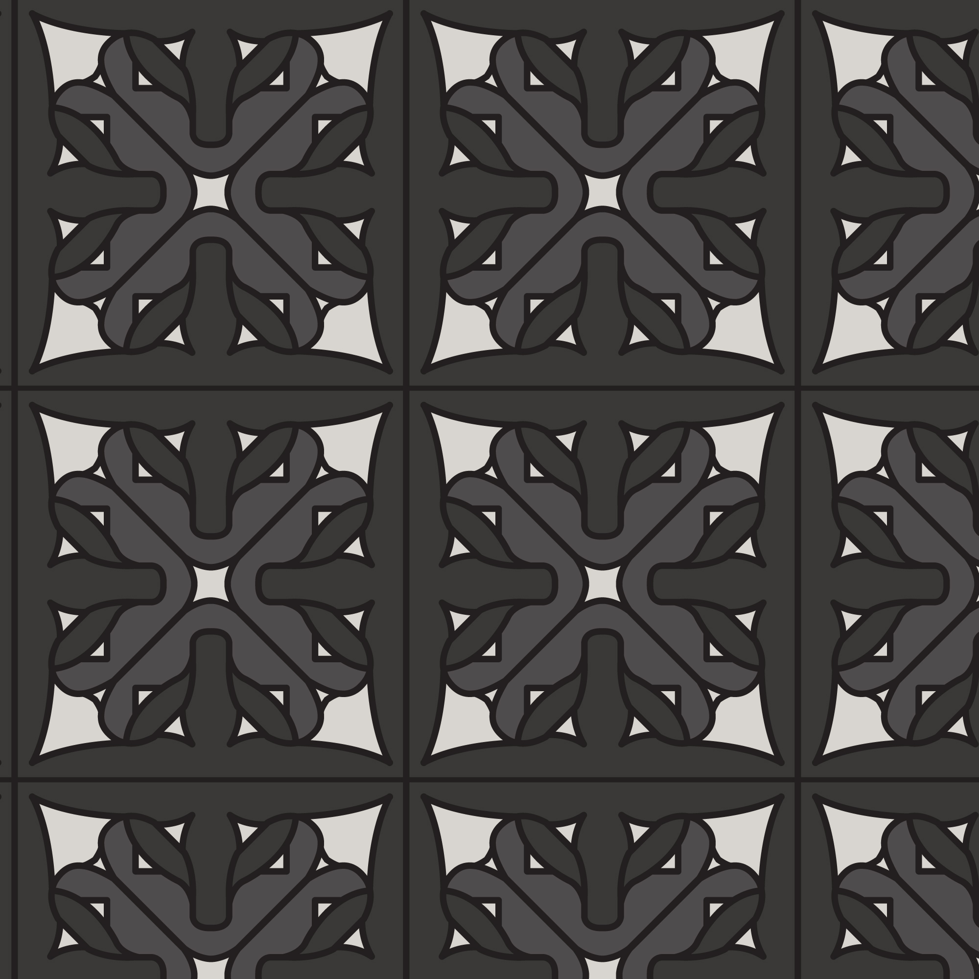 Prisms Barkcloth 228340 Charcoal from The Frank Lloyd Wright Foundation for Cloud9 Fabrics