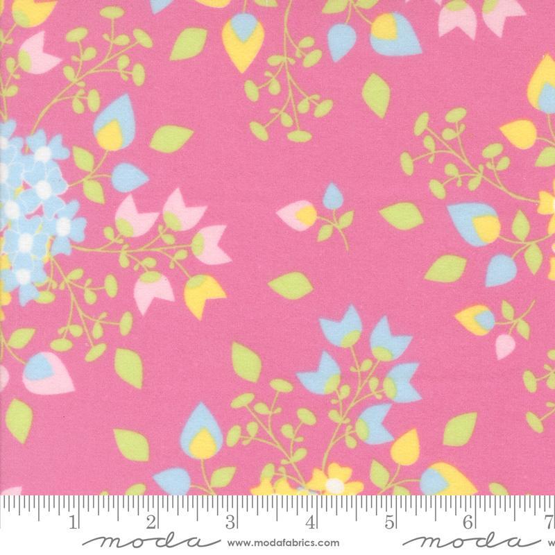 Sherbet Sunshine Flannel 29220-27F Petal Pink Bouquets by Corey Yoder for Moda