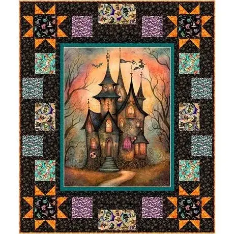 Spooky Spells Haunted House Panel Quilt Kit using Witchypoo by the Morris Creative Group