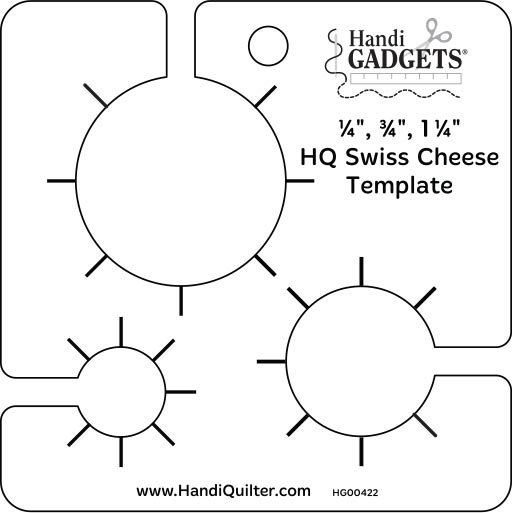 HQ Swiss Cheese Template Ruler for Quilting Handi Quilter 1/4 Inch Thick HQ Swiss Cheese Template Ruler for Quilting Handi Quilter 1/4 Inch Thick