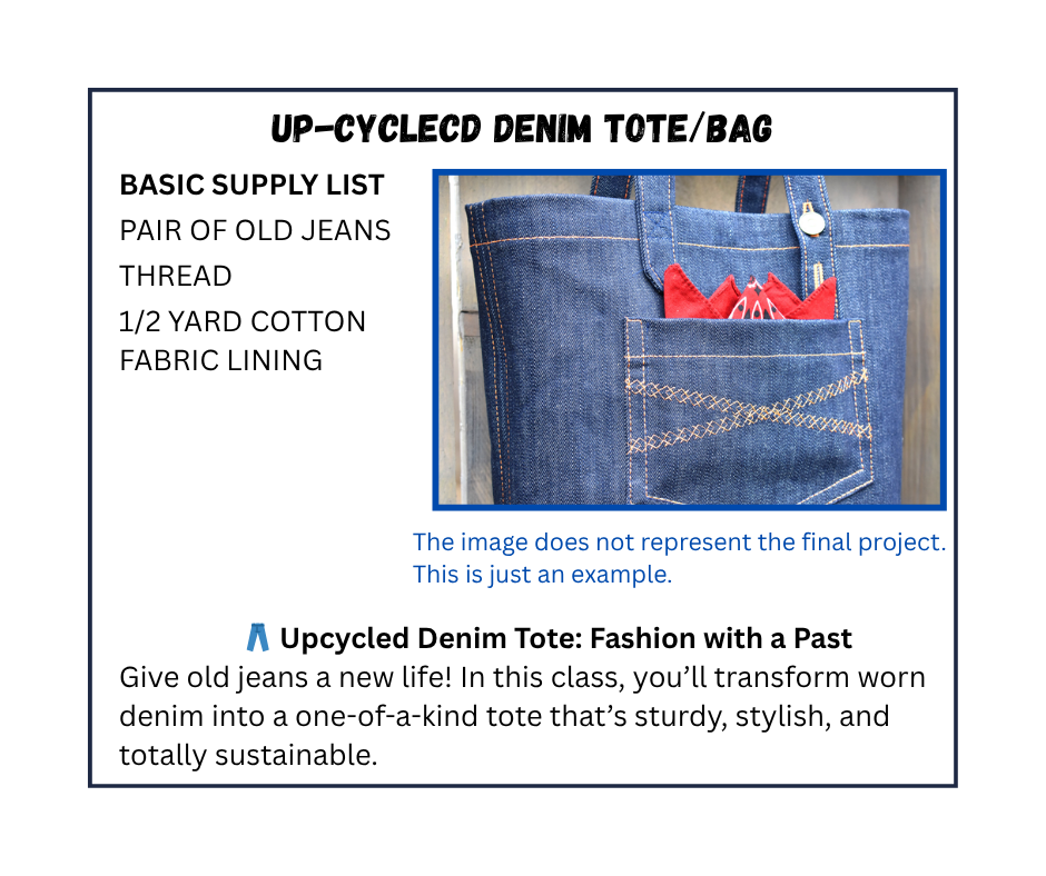 Class 4 Upcycle Jean Tote