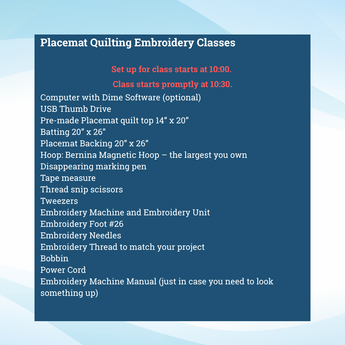 Supply List