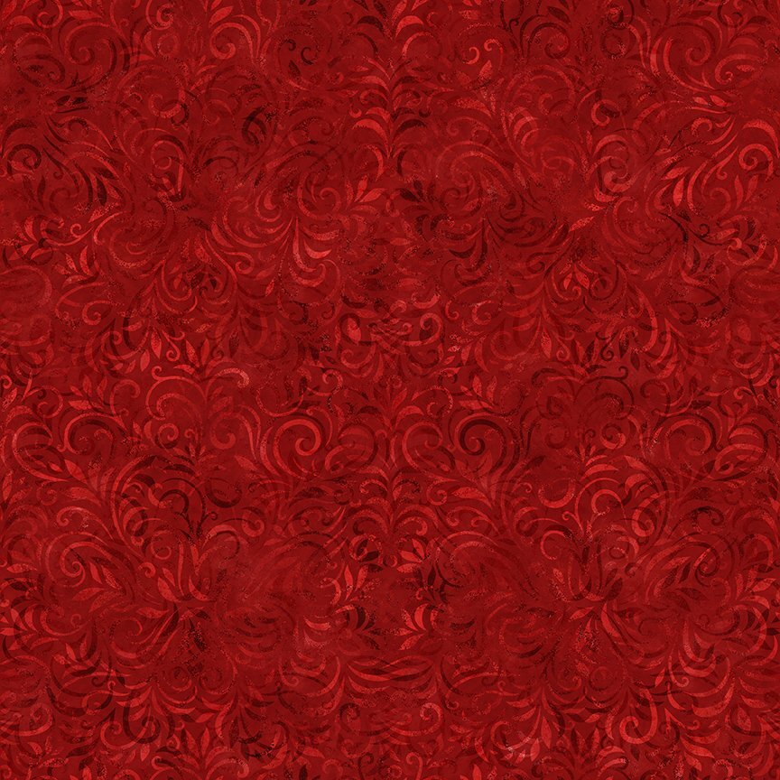 QT Fabrics Coloressence 2600-31095-R Blooming Vine-Red