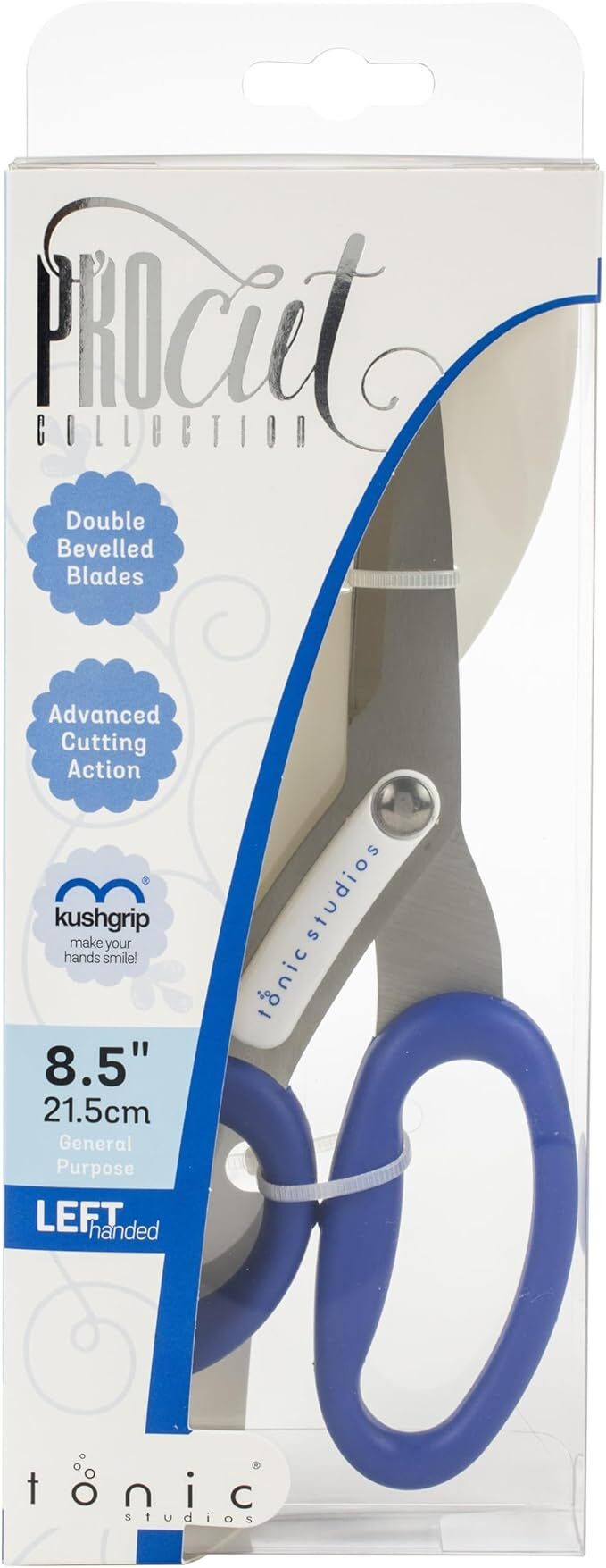 Tonic Studios Left Handed Scissors - All Purpose Heavy Duty Snips with Titanium Coating