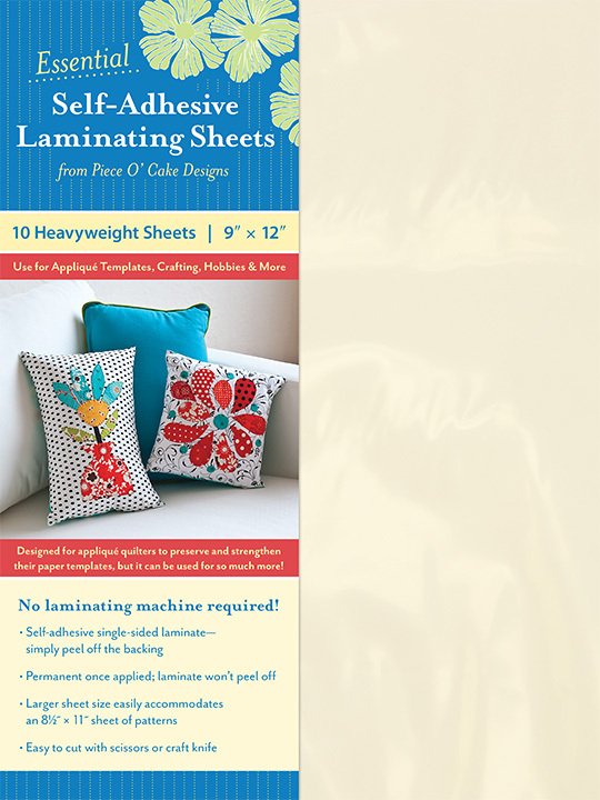 Self Adhesive Laminating Sheets for Applique Templates