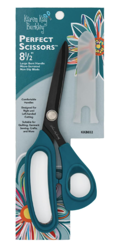 Karen Kay Buckley Perfect Scissors Dark Teal 8-1/2in Bent Handle Micro-Serrated Non-Slip Blade