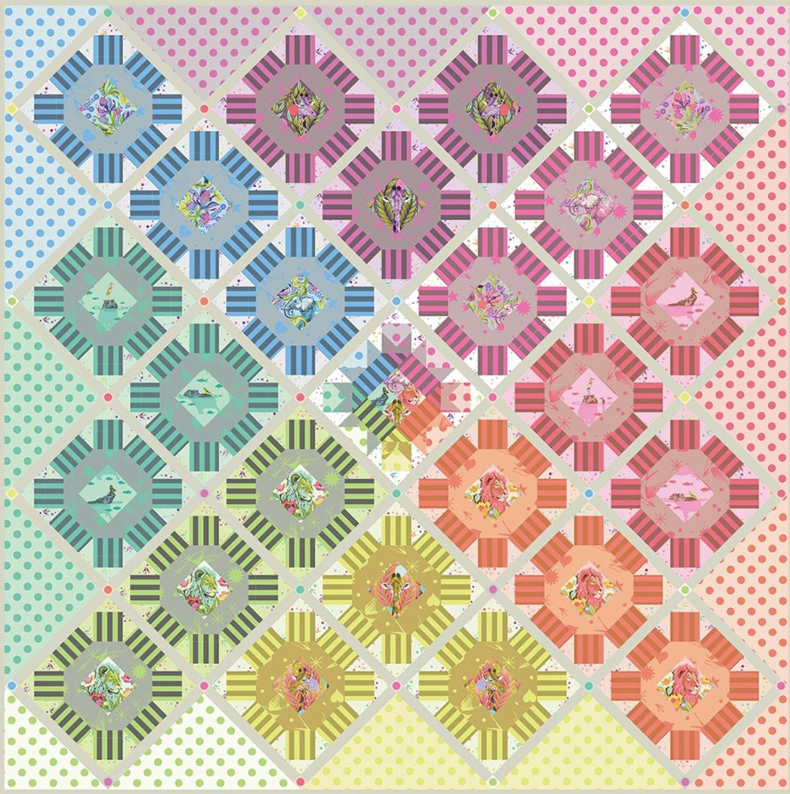 Tula Pink Neon True Color Star Cluster Quilt Kit
