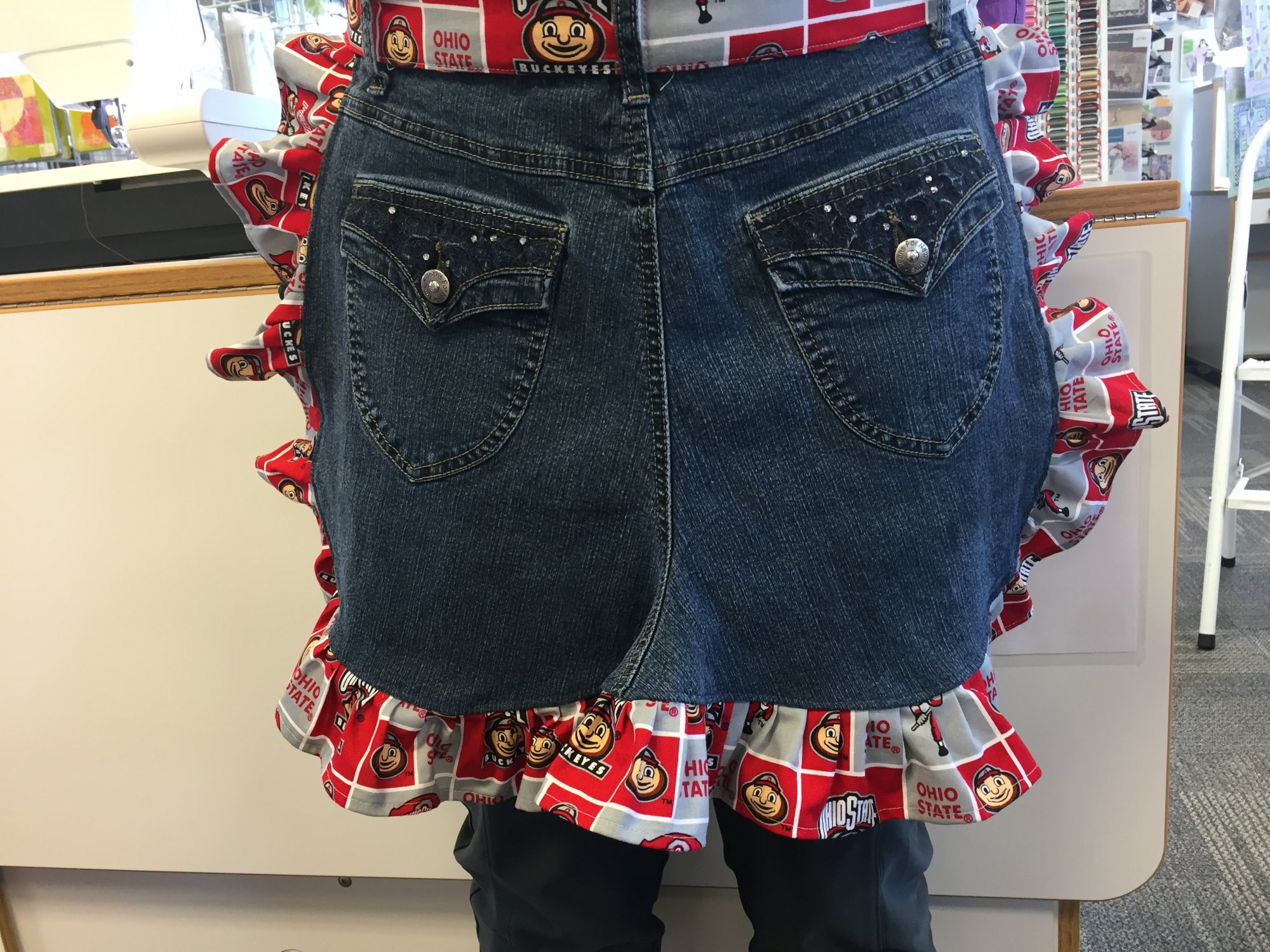 upcycled jean apron