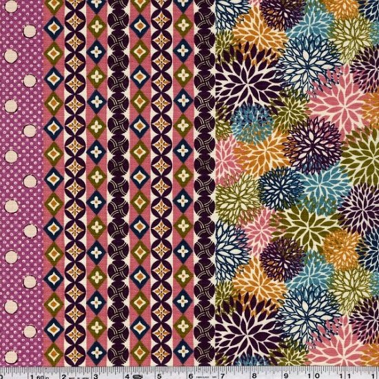 Stylish Japan Multi Stripe Plum & Olive Green 54001