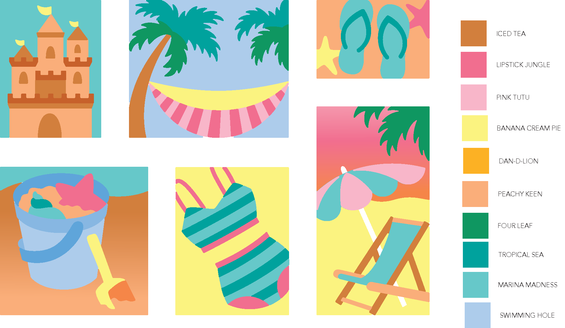 Beach Days Postage Collage Layers Stencils