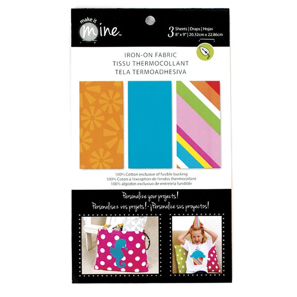 Make It Mine Iron On Fabric 3 Sheets 8 X 9 Brights Mim Iosheet