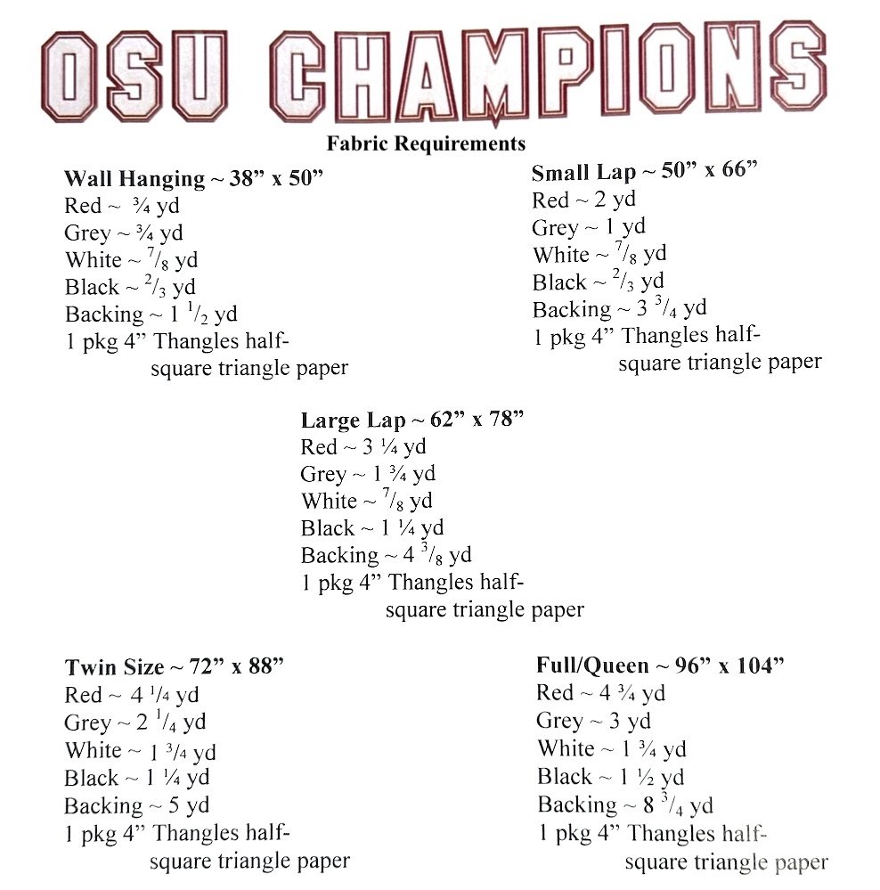 OSU Champions Quilt Pattern display picture 1